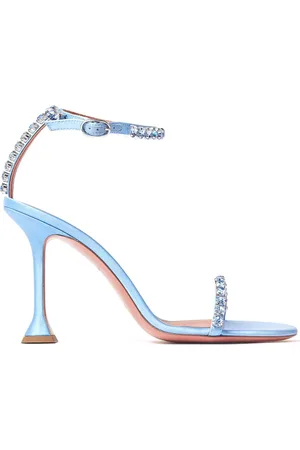 Amina Muaddi Dames, Schoenen, Blauw, Maat: 38 1/2 EU