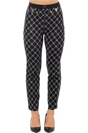 Elisabetta Franchi Dames, Broeken, Zwart, Maat: L
