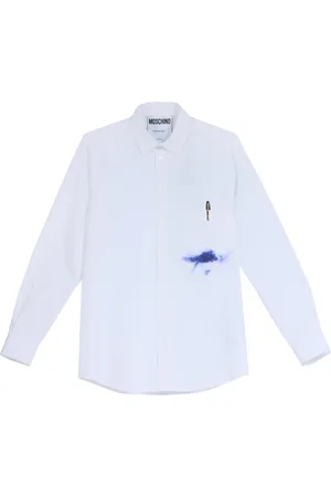 Moschino Heren, Overhemden, Wit, Maat: XL Katoen