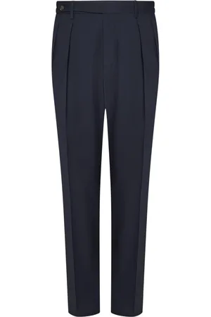 Boglioli Heren, Broeken, Blauw, Maat: XL Wol