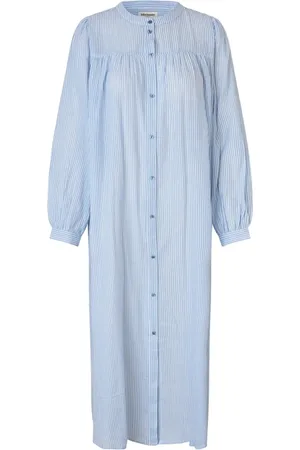 Lollys Laundry Dames, Blouses & Shirts, Blauw, Maat: S Katoen