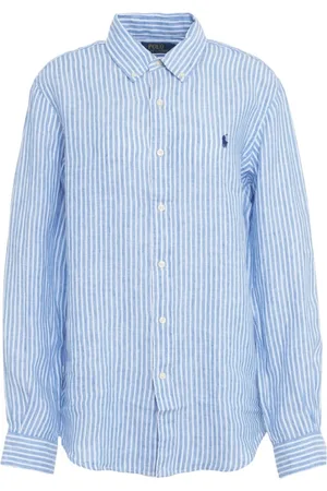 Ralph Lauren Heren, Overhemden, Blauw, Maat: L Linnen