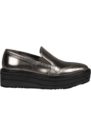 Prada Dames, Schoenen, Grijs, Maat: 41 EU Leer