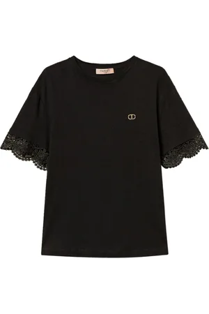 Twin-Set Dames, Tops, Zwart, Maat: M Katoen
