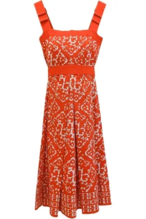 Carolina Herrera Dames, Jurken, Oranje, Maat: 2XS Katoen