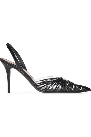 Amina Muaddi Dames, Schoenen, Zwart, Maat: 36 EU Leer