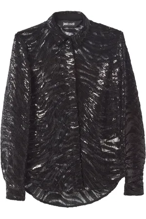 Roberto Cavalli Dames, Blouses & Shirts, Zwart, Maat: XS Poliester