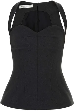 Serafini Dames, Tops, Grijs, Maat: 2XS Katoen