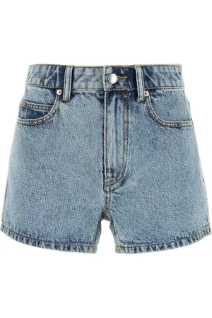 Alexander Wang Dames, Korte broeken, Blauw, Maat: W25 Katoen