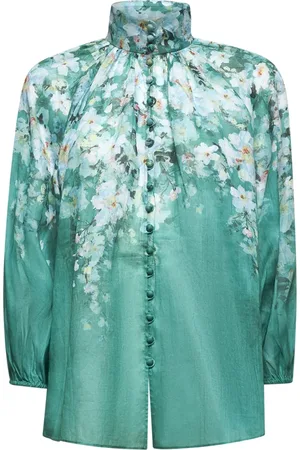ZIMMERMANN Dames, Blouses & Shirts, Groen, Maat: S Zijde