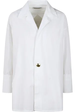 DARKPARK Dames, Blouses & Shirts, Wit, Maat: S Katoen
