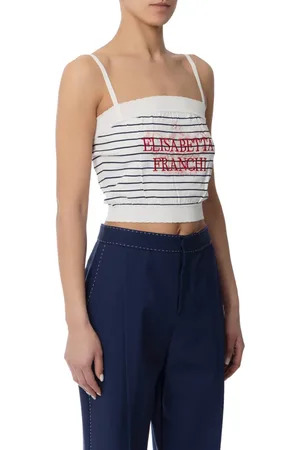 Elisabetta Franchi Dames, Tops, Wit, Maat: M Viscose