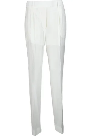 Calvin Klein Dames, Broeken, Wit, Maat: XL Poliester