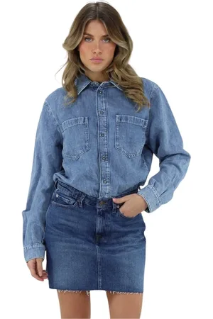 7 for all Mankind Dames, Jurken, Blauw, Maat: XS Denim