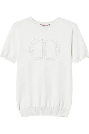 Twin-Set Dames, Truien, Blauw, Maat: XS Leer