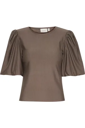 Gestuz Dames, Blouses & Shirts, Bruin, Maat: XS Leer