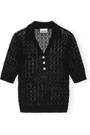 Ganni Dames, Truien, Zwart, Maat: S Viscose