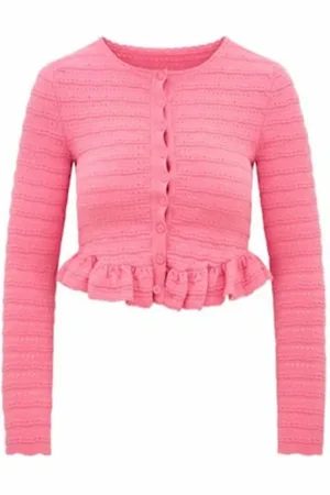 LOVESHACKFANCY Dames, Truien, Roze, Maat: M Viscose
