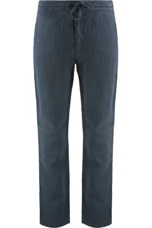 120% Lino Heren, Broeken, Blauw, Maat: L Linnen