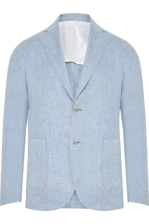 BARBA Heren, Jassen, Blauw, Maat: XL Linnen