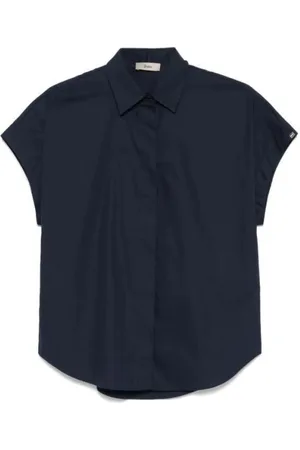 HERNO Dames, Blouses & Shirts, Blauw, Maat: M Katoen
