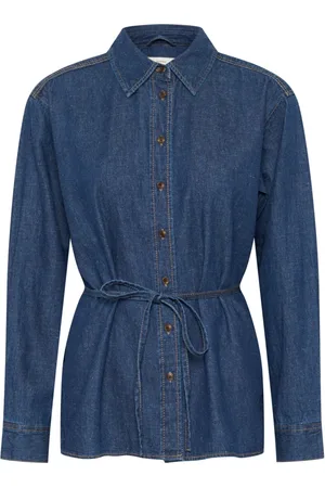 INWEAR Dames, Blouses & Shirts, Blauw, Maat: XS Denim