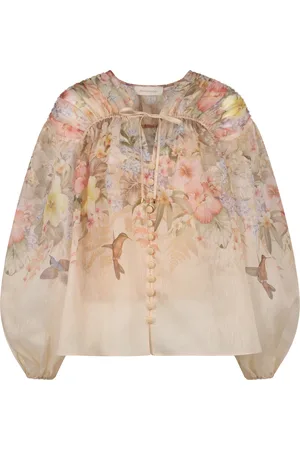 ZIMMERMANN Dames, Blouses & Shirts, Roze, Maat: XS Linnen