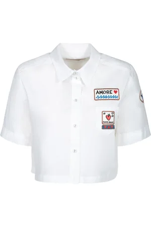 ALESSANDRO ENRIQUEZ Dames, Blouses & Shirts, Wit, Maat: S Katoen