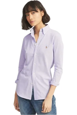 Ralph Lauren Dames, Blouses & Shirts, Paars, Maat: M Katoen