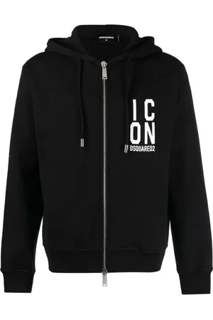 Dsquared2 Heren, Sweatshirts & Hoodies, Zwart, Maat: L Katoen