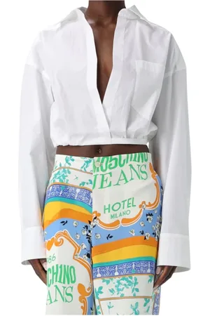 Moschino Dames, Blouses & Shirts, Wit, Maat: XS Katoen