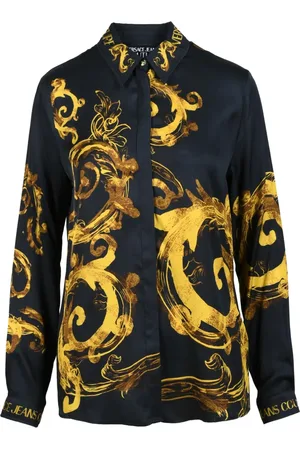 VERSACE Dames, Blouses & Shirts, Zwart, Maat: M Viscose