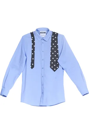 Moschino Heren, Overhemden, Blauw, Maat: 2XL Katoen