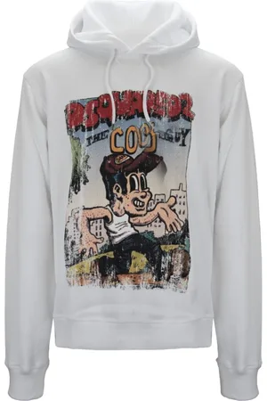 Dsquared2 Heren, Sweatshirts & Hoodies, Wit, Maat: XL Katoen
