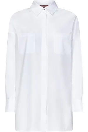 Max Mara Dames, Blouses & Shirts, Wit, Maat: XS Katoen