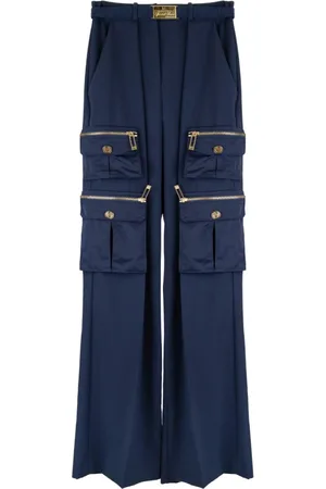 Elisabetta Franchi Dames, Broeken, Blauw, Maat: XS Poliester