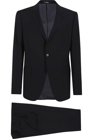 Emporio Armani Heren, Pakken, Zwart, Maat: L Wol