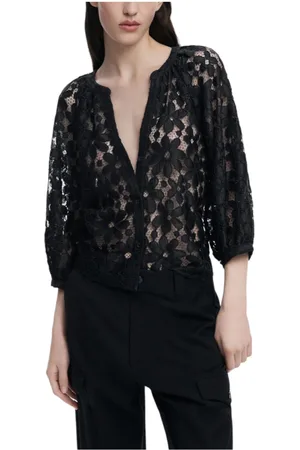 Desigual Dames, Blouses & Shirts, Zwart, Maat: S Poliester