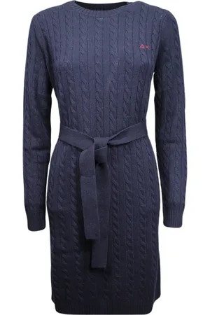 sun68 Dames, Jurken, Blauw, Maat: XL Wol
