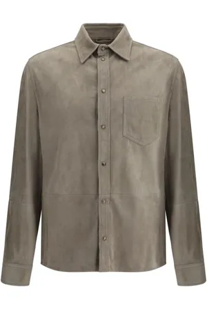 Brunello Cucinelli Heren, Overhemden, Bruin, Maat: M Suède