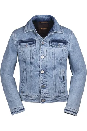 MOORER Heren, Jassen, Blauw, Maat: M Denim