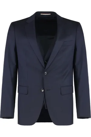 HUGO BOSS Heren, Pakken, Blauw, Maat: S Wol