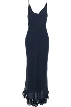 ROTATE Dames, Jurken, Blauw, Maat: M Chiffon