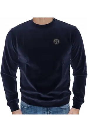 Philipp Plein Heren, Sweatshirts & Hoodies, Blauw, Maat: 2XL Katoen
