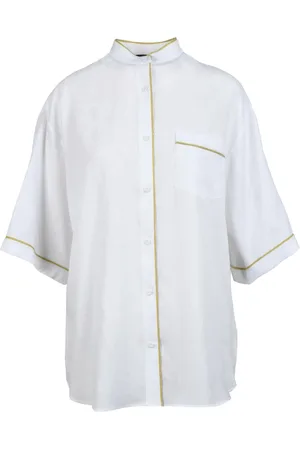 Fabiana Filippi Dames, Blouses & Shirts, Wit, Maat: S Linnen