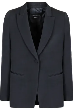 Emporio Armani Dames, Jassen, Blauw, Maat: L Tweed