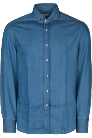 Brunello Cucinelli Heren, Overhemden, Blauw, Maat: L
