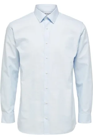 SELECTED Heren, Overhemden, Blauw, Maat: L Katoen