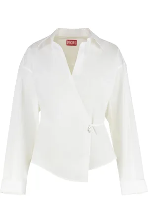 Diesel Dames, Blouses & Shirts, Wit, Maat: XS Katoen