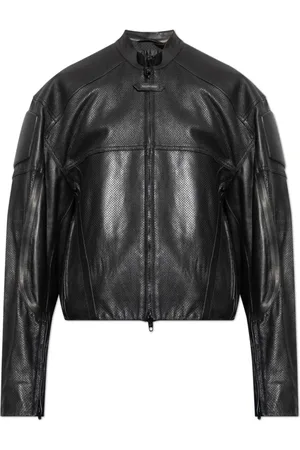Balenciaga Heren, Jassen, Zwart, Maat: L Leer